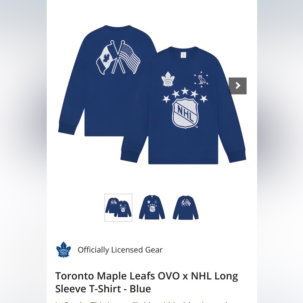 Official Maple Leafs x OVO men’s size large